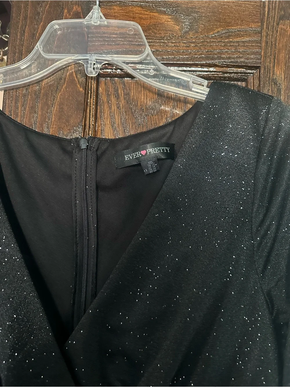 Ever Pretty Black Sparkle Long Sleeve Formal Gown